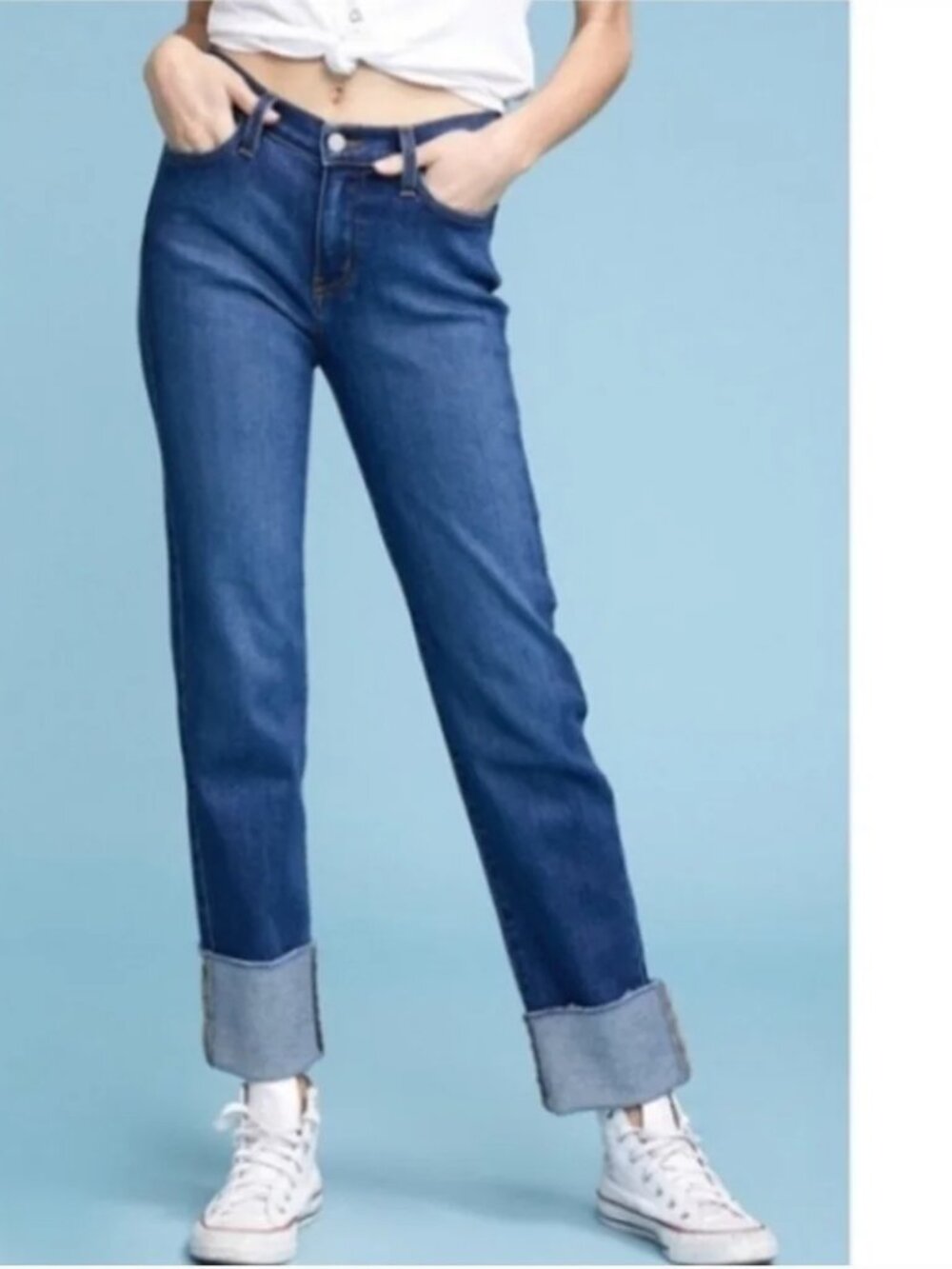 Judy Blue Dark Blue Cropped Straight Jeans